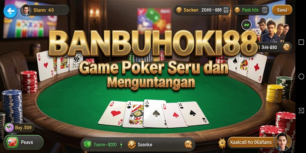 Tampilan gameplay BANBUHOKI88 dengan pemain yang aktif bermain Poker.
