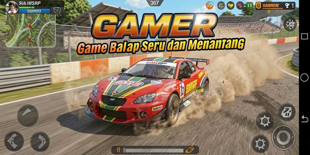 Tampilan gameplay seru dari game balap GAMERP dengan grafik realistis.