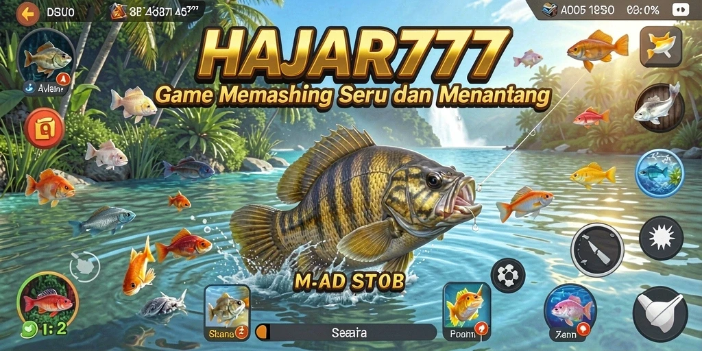 Screenshot gameplay HAJAR777 menampilkan aksi memancing yang seru dan realistis.