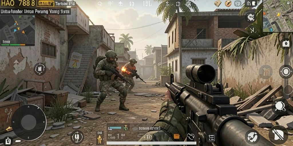Tampilan gameplay HAO788 yang intens dan seru dalam pertempuran FPS.