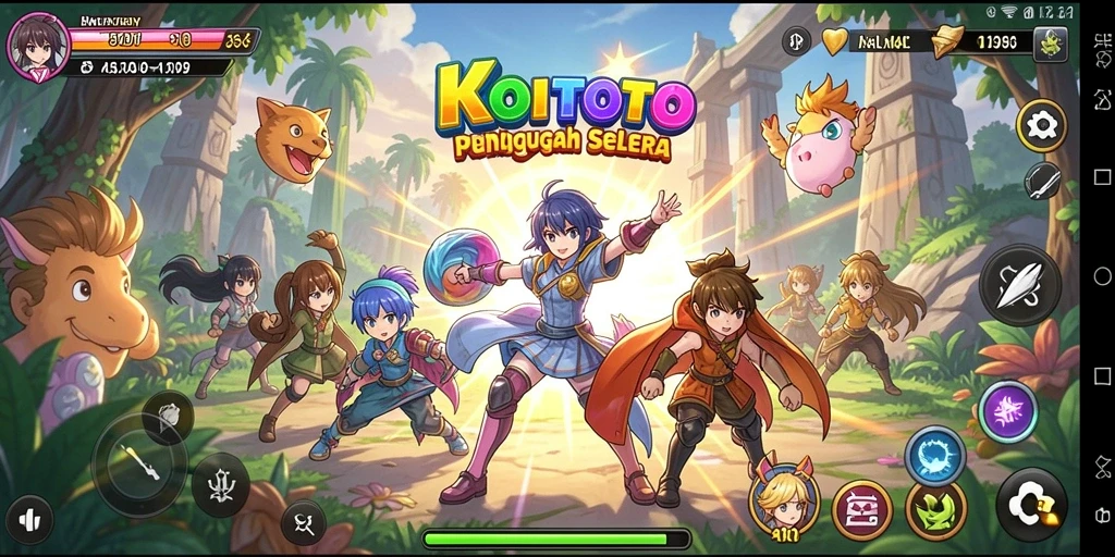 Tampilan gameplay KOITOTO yang memukau dan penuh warna.