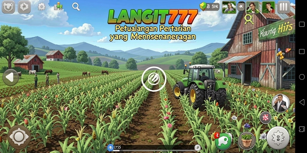 Tampilan menawan permainan LANGIT777 dengan aktivitas bertani yang seru.