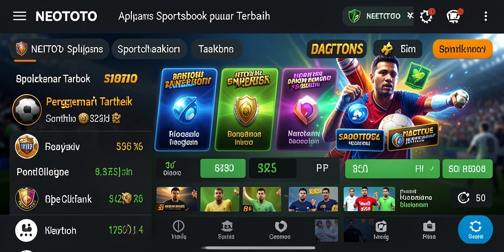 Tangkapan layar utama NEOTOTO dengan tampilan antarmuka taruhan yang menarik.