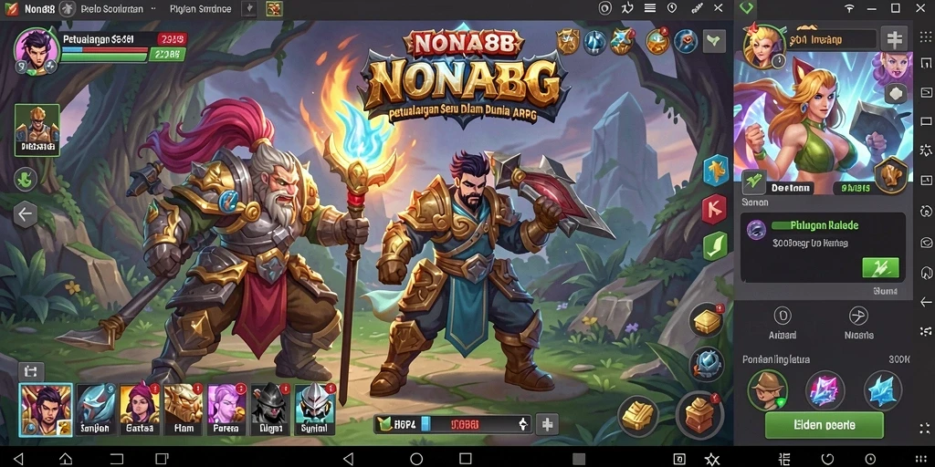 Menampilkan aksi seru dalam gameplay ARPG NONA88.