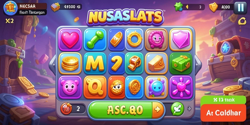 Tampilan gameplay seru dari NUSASLOTS dengan tantangan Match-3.