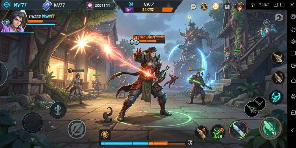 Tampilan gameplay NV77 yang strategis dan menarik