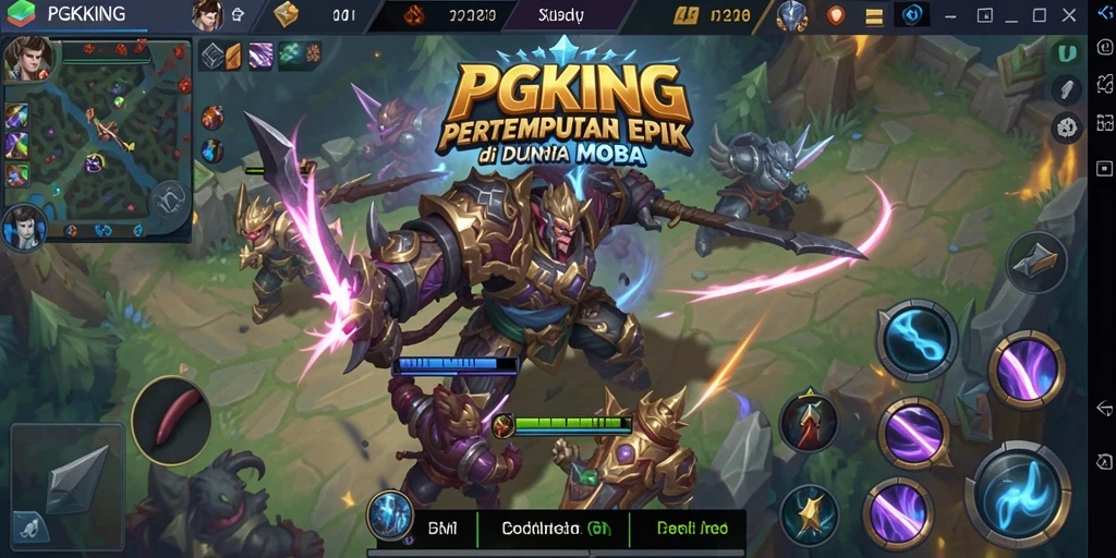 Gameplay seru PGKING dalam pertempuran MOBA yang mendebarkan.