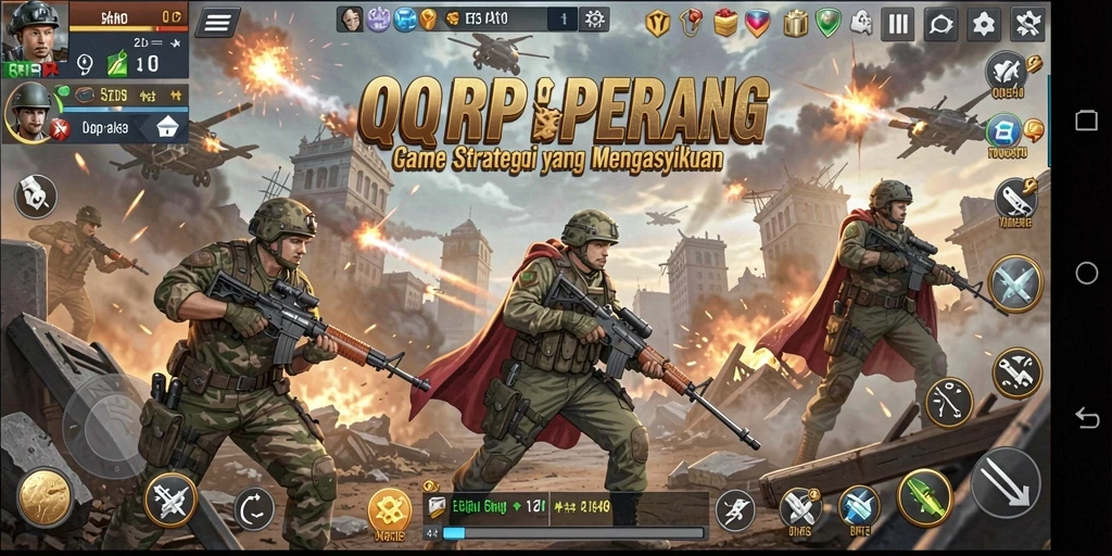 Screenshot gameplay QQRP dengan aksi strategi yang mendebarkan.