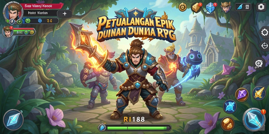 Gameplay seru RI188 dengan karakter pilihan dan pertempuran epik.