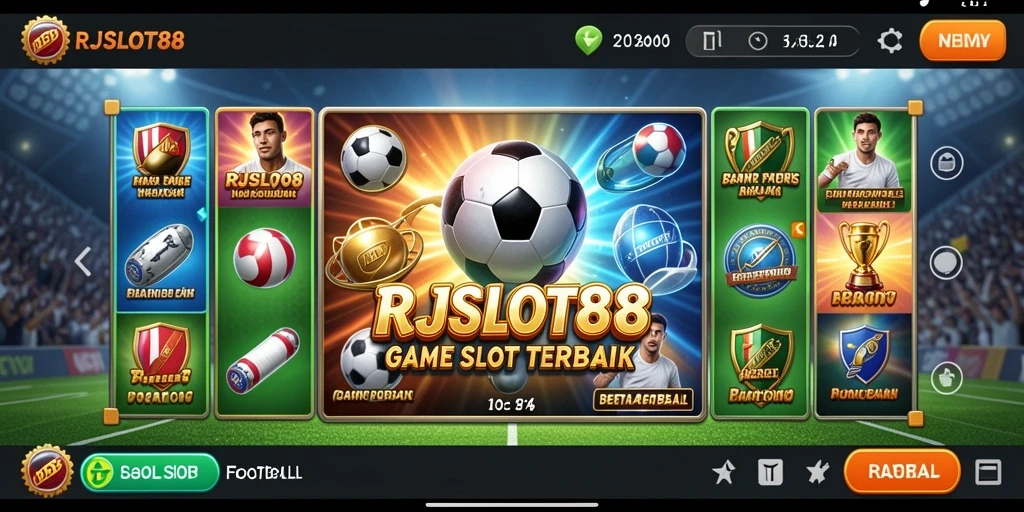 Gambaran seru saat bermain RJSLOT88 dengan tema Football.