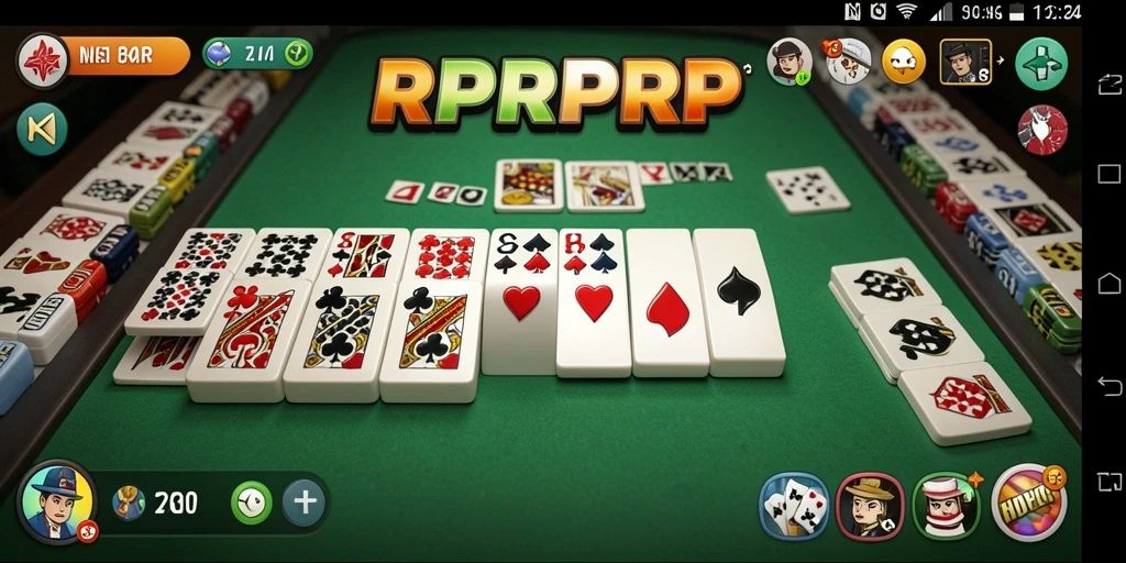 Screenshot utama gameplay RPRPRP yang menampilkan keseruan bermain Domino.